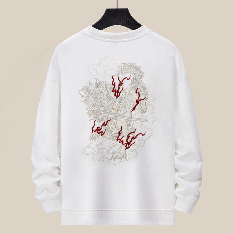 360g new sweatshirt men's jacket national tide embroidered top cotton loose fashion brand large size fleece men's casual