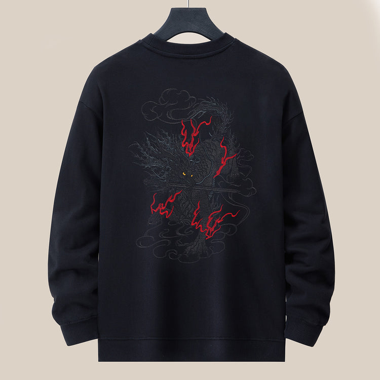 360g new sweatshirt men's jacket national tide embroidered top cotton loose fashion brand large size fleece men's casual