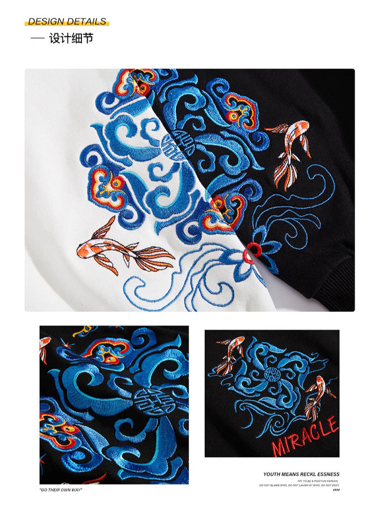 Autumn/Winter Hooded Sweatshirt Men's Tide Embroidery Pullover, Couple Jacket, Trendy Brand Plus Size Top