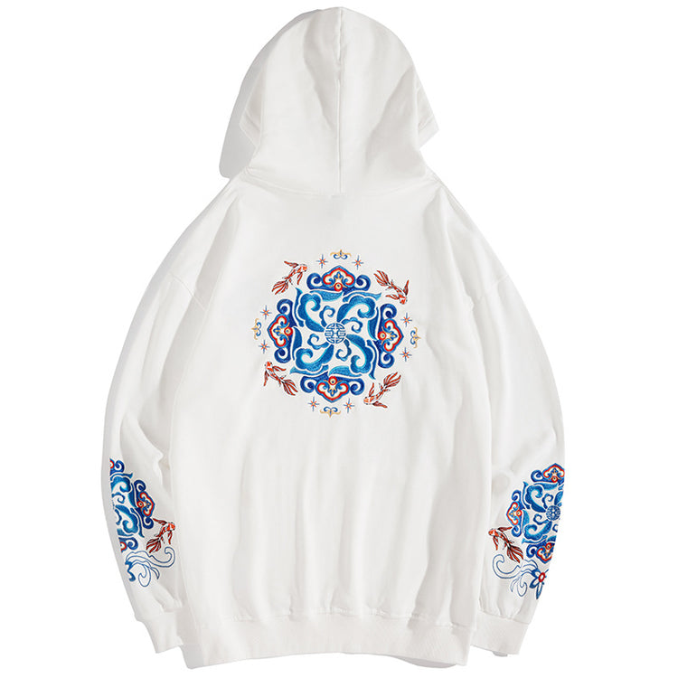Autumn/Winter Hooded Sweatshirt Men's Tide Embroidery Pullover, Couple Jacket, Trendy Brand Plus Size Top