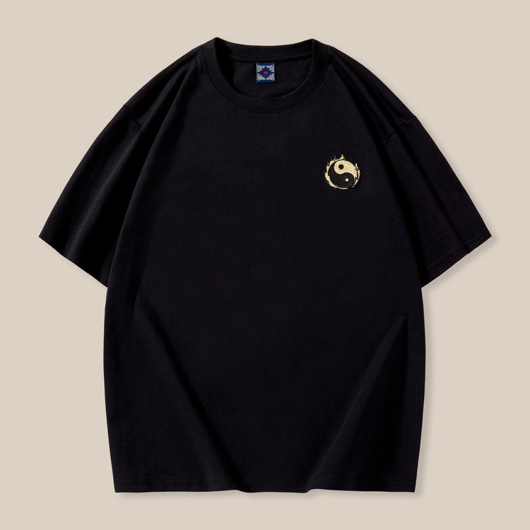 New short sleeve t-shirt male heavy industry embroidery cotton crew neck loose large size casual fashion brand couple shirt custom wholesale