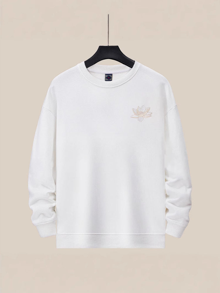 Autumn and winter new men's crewneck sweatshirt embroidered plus-size men's jacket national tide unicorn top cotton loose fashion brand